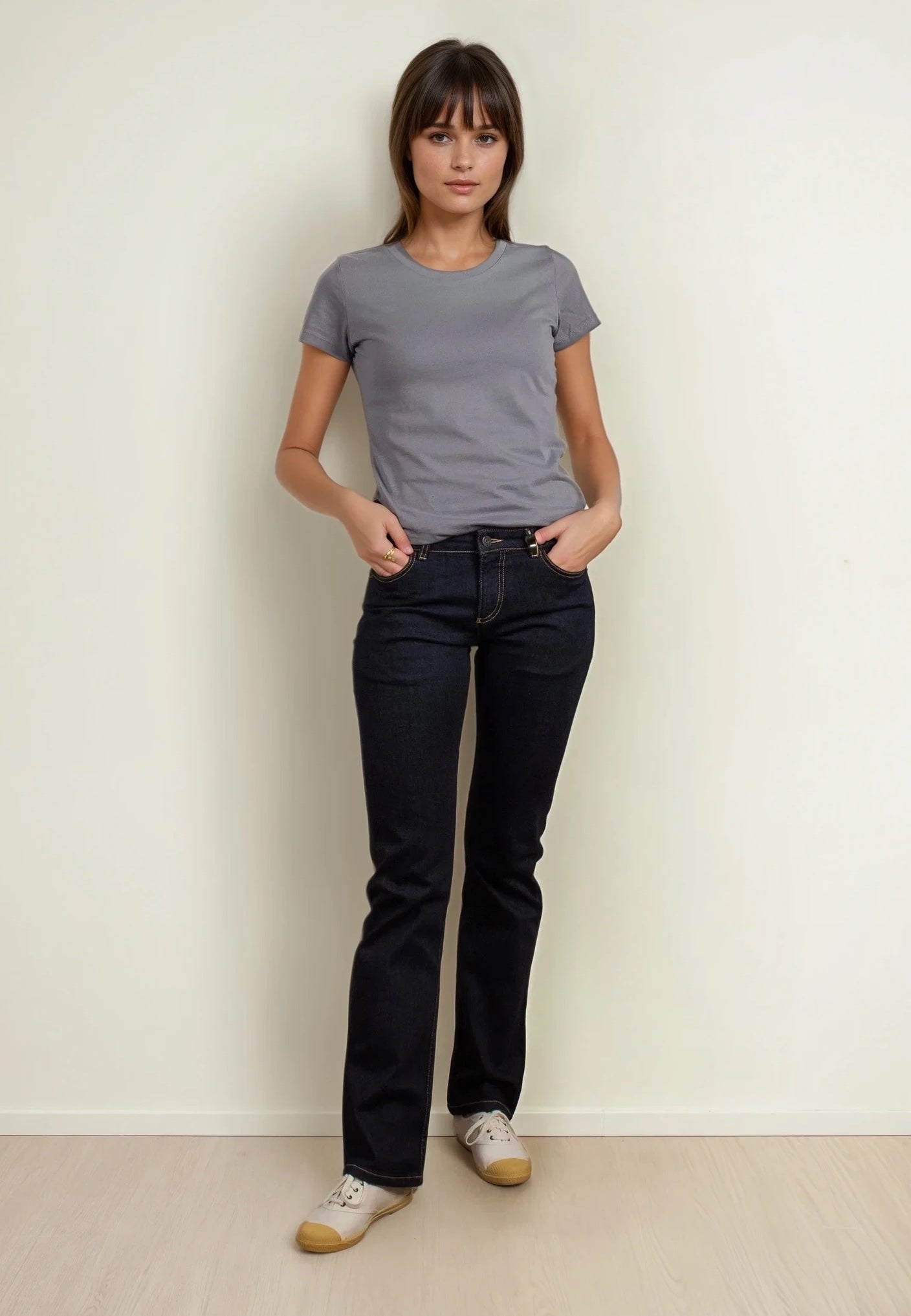 JOAN Straight Fit Damenjeans - Mid Indigo / Dark Wash