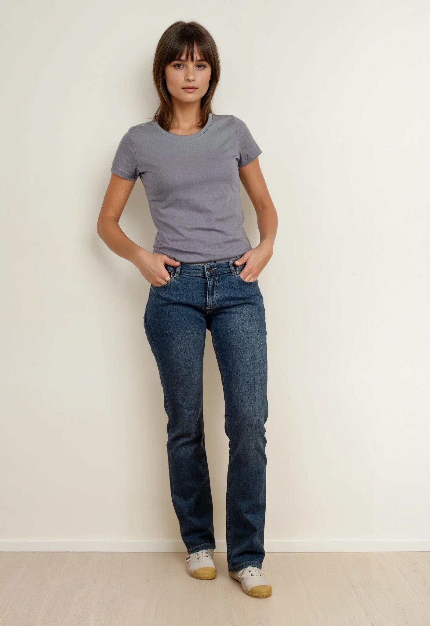 JOAN Straight Fit Damenjeans - Mid Indigo / Dark Wash