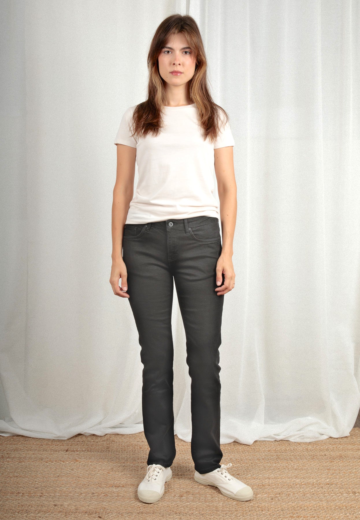 TERESA Regular Fit Damenjeans - Black / Dark Indigo