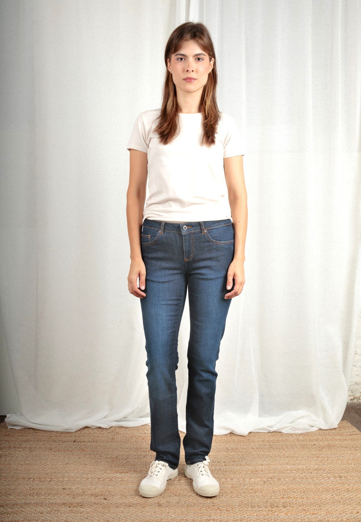 TERESA Regular Fit Damenjeans - Black / Dark Indigo