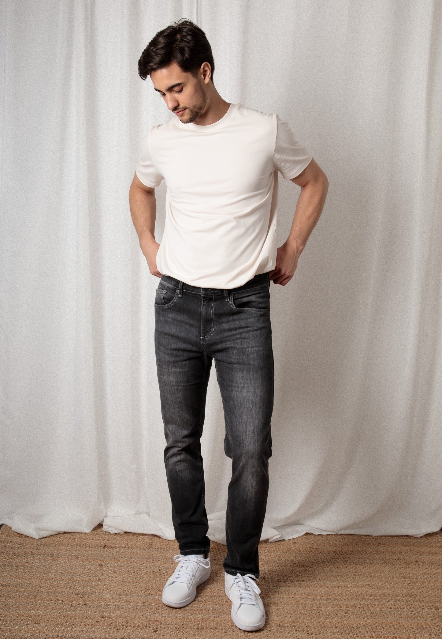 BENNY Slim Fit Herrenjeans (Grau/Schwarz)